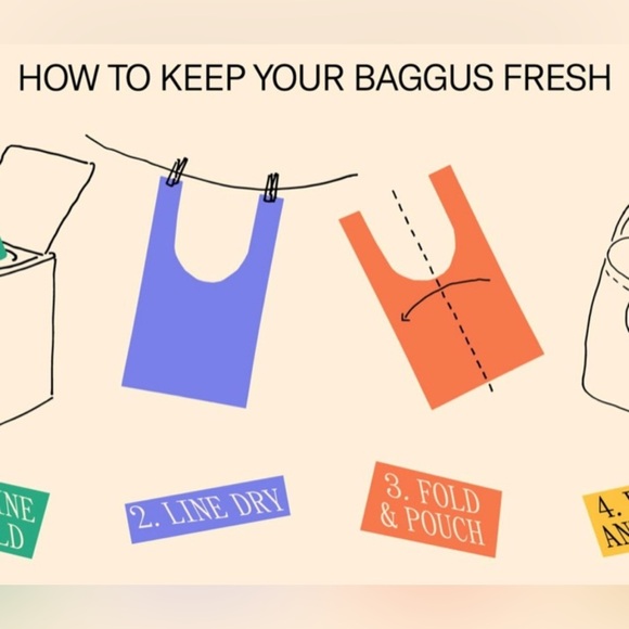 NWT BAGGU DIGITAL DENIM BIRDS Standard Reusable Bag - Picture 6 of 7